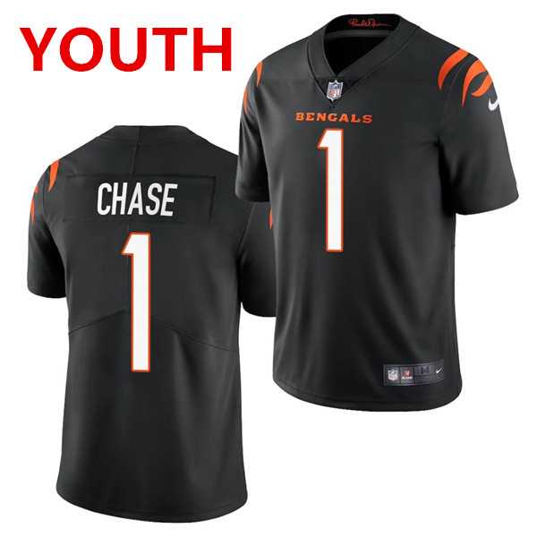 Youth Cincinnati Bengals #1 JaMarr Chase Limited Black Vapor Jersey->women nfl jersey->Women Jersey